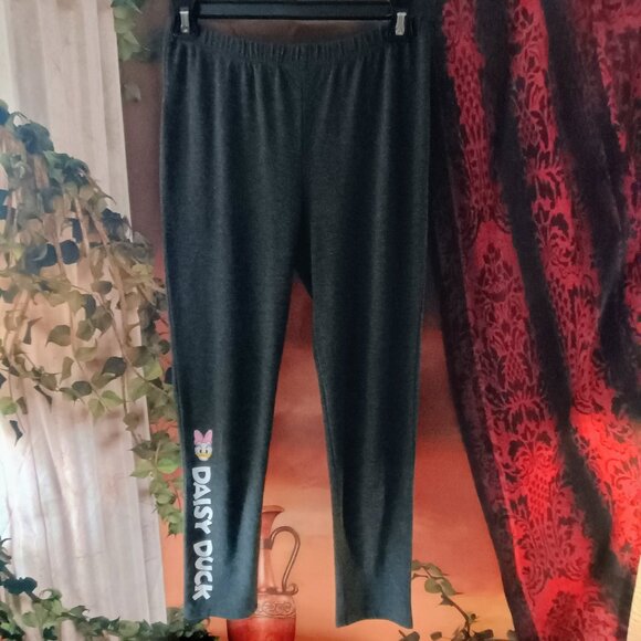 EUC: Girls' Disney Daisy Duck sz Medium Black and Pink Leggings - Picture 1 of 4